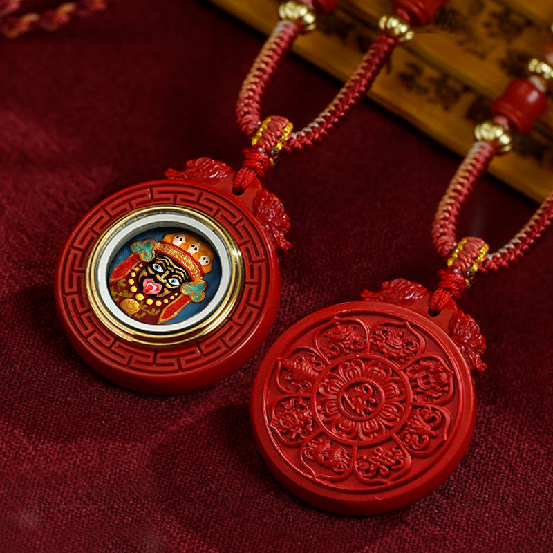 Eight Auspicious Symbols Charm Box Necklace(Zhaqiram)