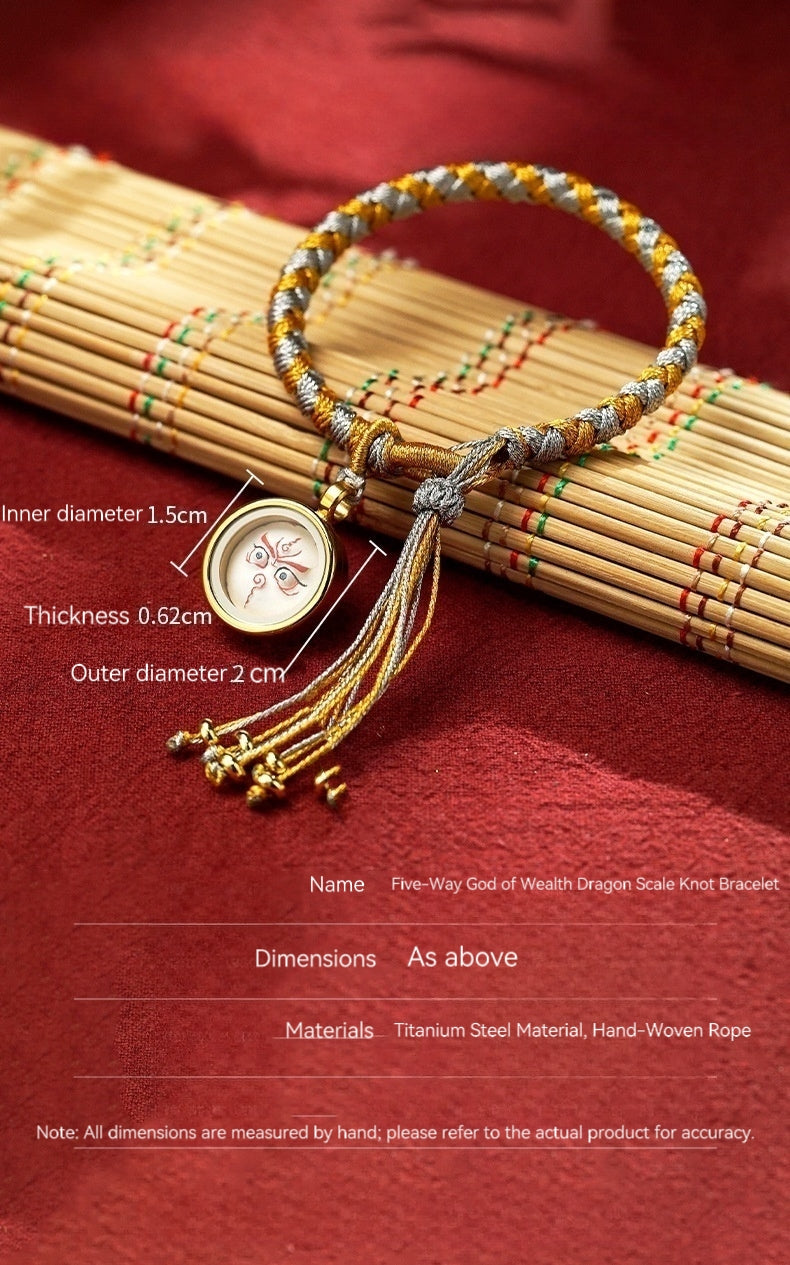 Five-Way God of Wealth Knot Bracelet(Red Eye)
