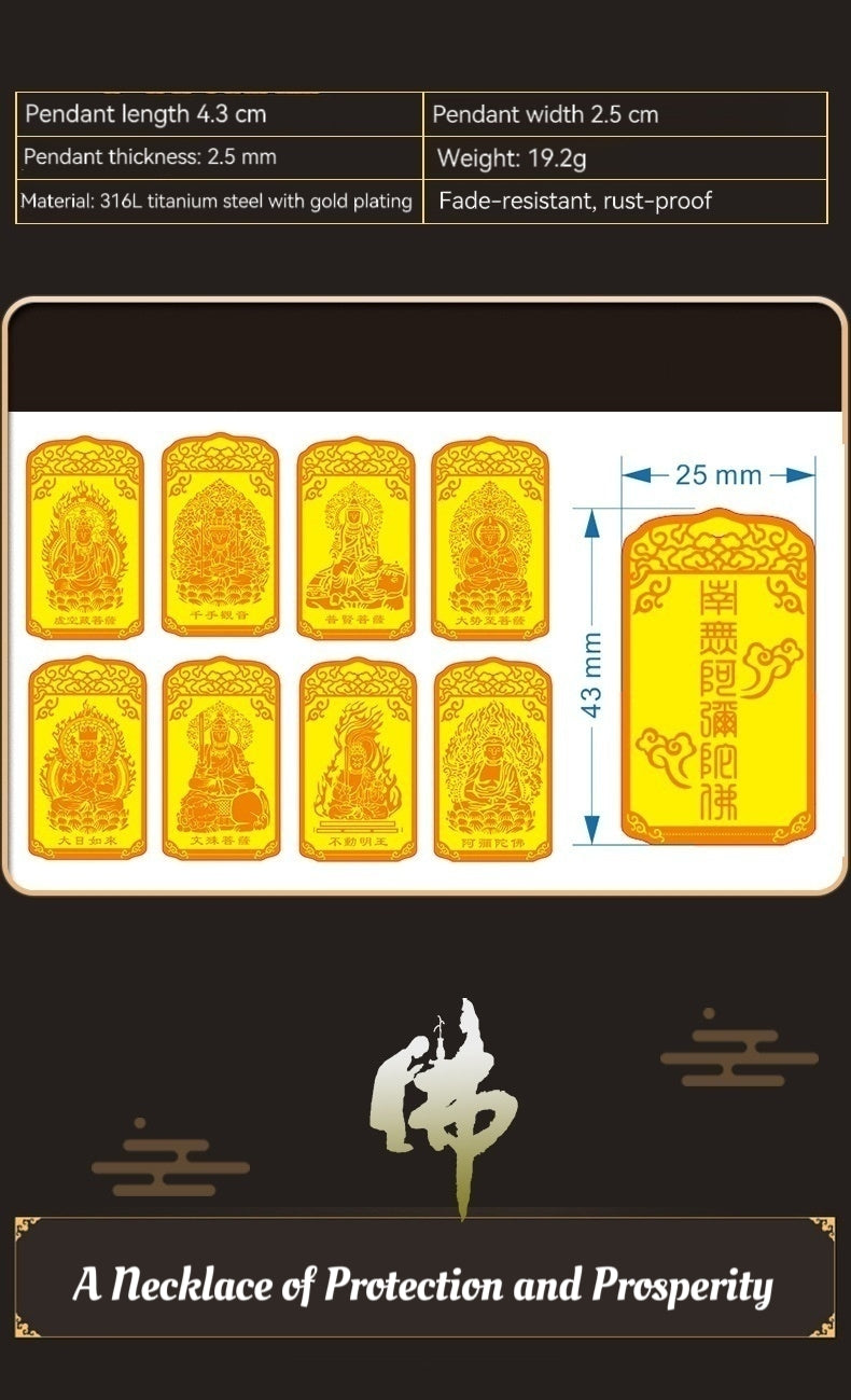 Twelve Zodiac (Sheep/ Monkey) Guardian Buddha Necklace