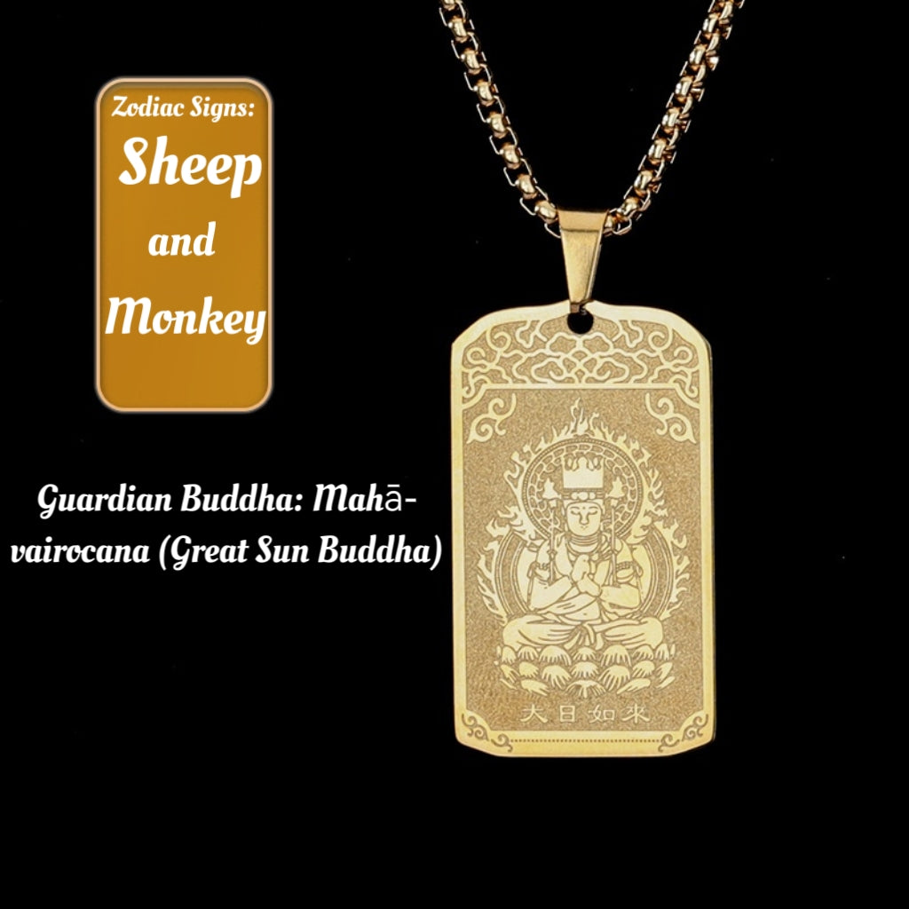 Twelve Zodiac (Sheep/ Monkey) Guardian Buddha Necklace