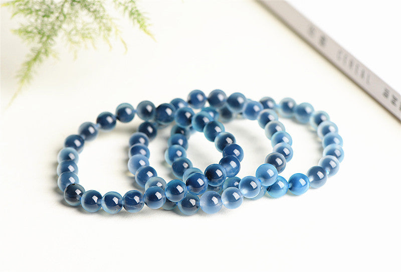Blue Sweet Heart Agate Bracelet: Healing, Clarity, Emotional Balance