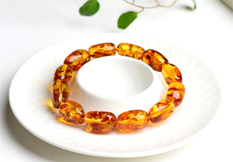 Flower Amber Freeform Bracelet: Unique Beauty and Healing Energy