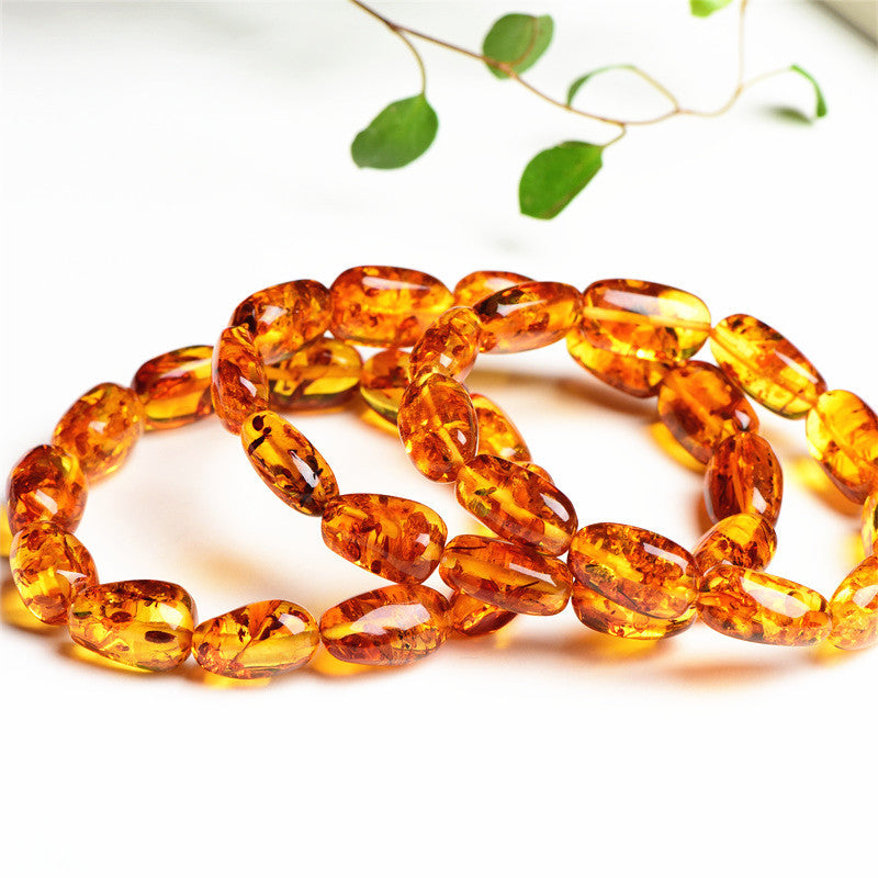 Flower Amber Freeform Bracelet: Unique Beauty and Healing Energy
