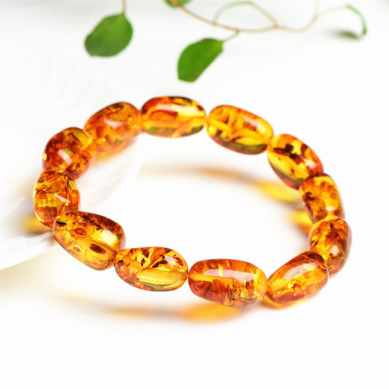 Flower Amber Freeform Bracelet: Unique Beauty and Healing Energy