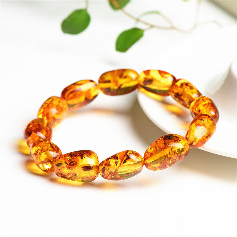 Flower Amber Freeform Bracelet: Unique Beauty and Healing Energy