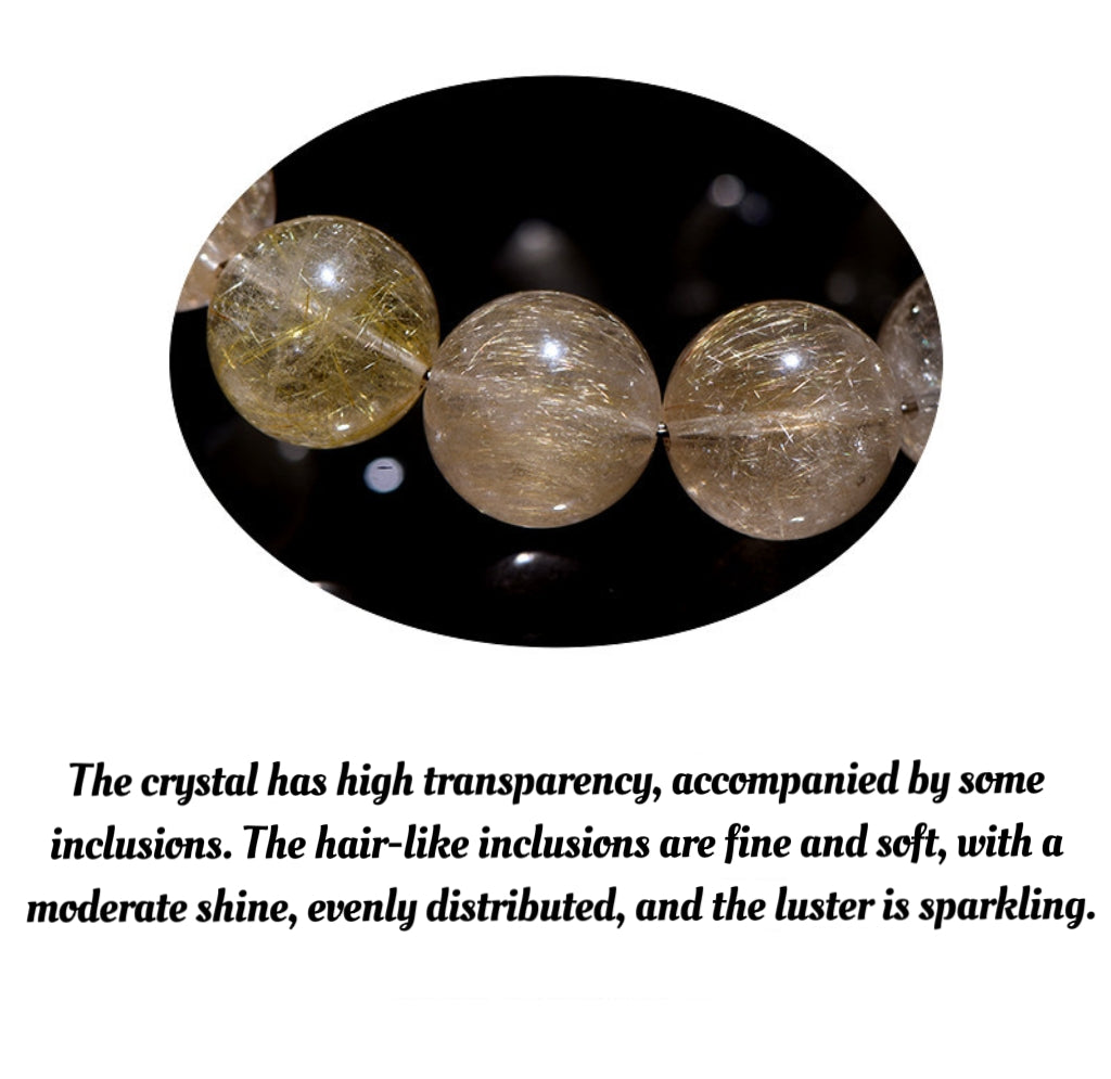 Golden Hair Quartz Energy Bracelet: Abundance, Clarity, and Protection