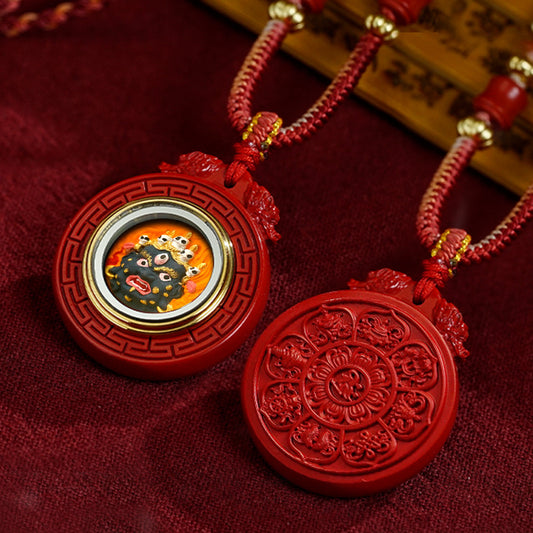 Eight Auspicious Symbols Charm Box Necklace （ Mahākāla）
