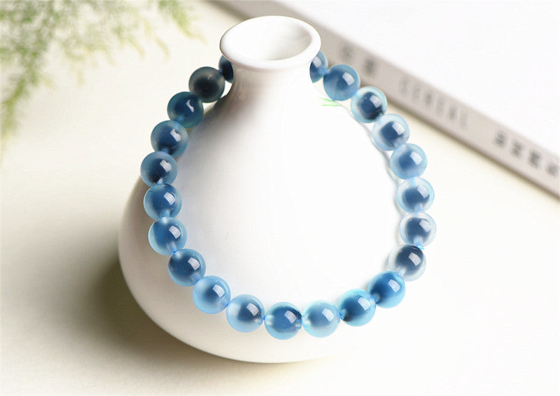 Blue Sweet Heart Agate Bracelet: Healing, Clarity, Emotional Balance