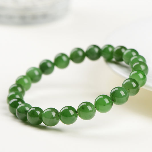 Hetian Jade Serenity Bracelet(9-10mm): Purity, Protection, Emotional Healing
